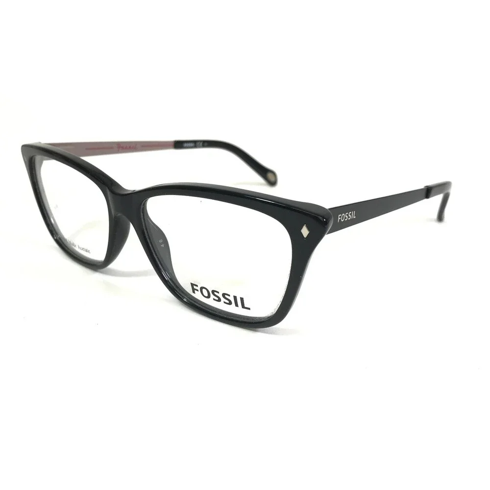 Fossil Eyeglasses Frames FOS6031 263 Black Grey Cat Eye Full Rim 54-14-145